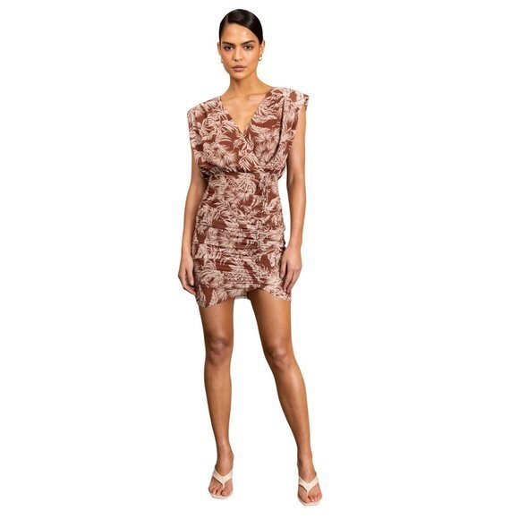 MISHA ORNELLA TROPICAL PRINT MINI DRESS SIZE 4 - Picture 1 of 8